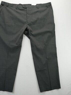 Oak Hill Perfect Fit Dress Pants Men Size 54x30 Charcoal Window Pane NWT